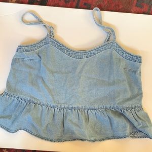 NWT Madewell Chambray Peplum Crop Top
